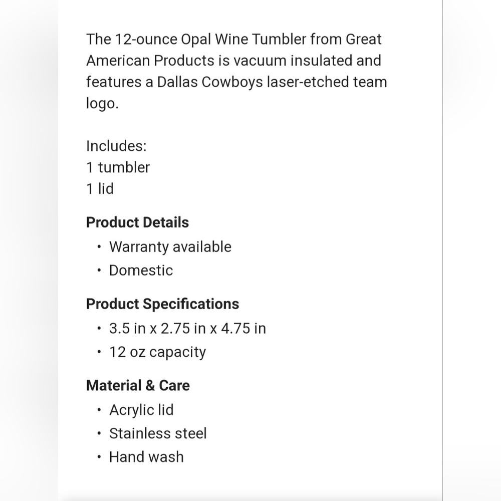Dallas Cowboys Tumbler - Picture 4 of 5